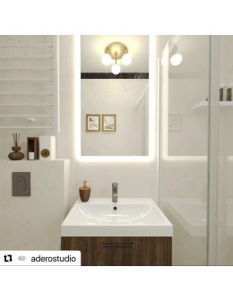 Argon LATINA plafon 3 pł. 3x7W (max) mosiądz IP44 opal mat 1435 - produkt 2