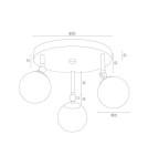 Bathroom ceiling lamps - Argon LATINA plafond 3 fl. 3x7W (max) brass IP44 opal matt 1435 - product 4