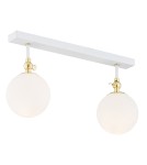 Bathroom ceiling lamps - Argon LATINA wall lamp 2 pł. 2x7W (max) white matte IP44 brass 845 - product 1