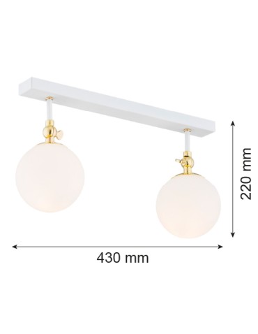 Argon LATINA wall lamp 2 pł. 2x7W (max) white matte IP44 brass 845 - product 2