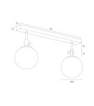 Bathroom ceiling lamps - Argon LATINA wall lamp 2 pł. 2x7W (max) white matte IP44 brass 845 - product 3