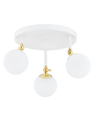 Argon LATINA plafond 3 fl. 3x7W (max) white matt IP44 brass 1434