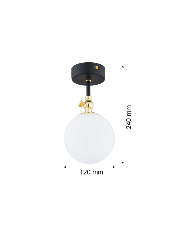 Bathroom ceiling lamps - Argon LATINA wall lamp 1 pł. 1x7W (max) matte black IP44 brass 4003 - product kolory-swiatla.pl 2