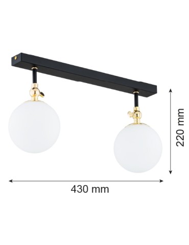 Argon LATINA kinkiet 2 pł. 2x7W (max) czarny mat IP44 mosiądz 846 - produkt 2