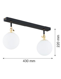 Argon LATINA kinkiet 2 pł. 2x7W (max) czarny mat IP44 mosiądz 846 - produkt 2