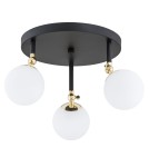 Bathroom ceiling lamps - Argon LATINA plafond 3 fl. 3x7W (max) mat black IP44 brass 1436 - product 1