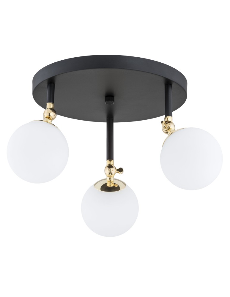 Bathroom ceiling lamps - Argon LATINA plafond 3 fl. 3x7W (max) mat black IP44 brass 1436 - product kolory-swiatla.pl 1
