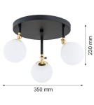Bathroom ceiling lamps - Argon LATINA plafond 3 fl. 3x7W (max) mat black IP44 brass 1436 - product 2