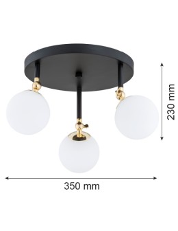 Argon LATINA plafon 3 pł. 3x7W (max) czarny mat IP44 mosiądz 1436 - produkt 2