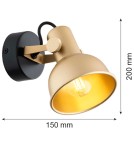 Gold wall lamps - Argon LENORA wall lamp / plafond 1 pł. 1x7W (max) gold black 8248 - product 5