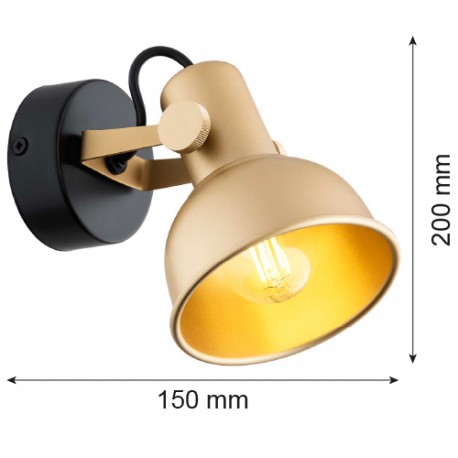 Argon LENORA kinkiet / plafon 1 pł. 1x7W (max) złoty czarny 8248