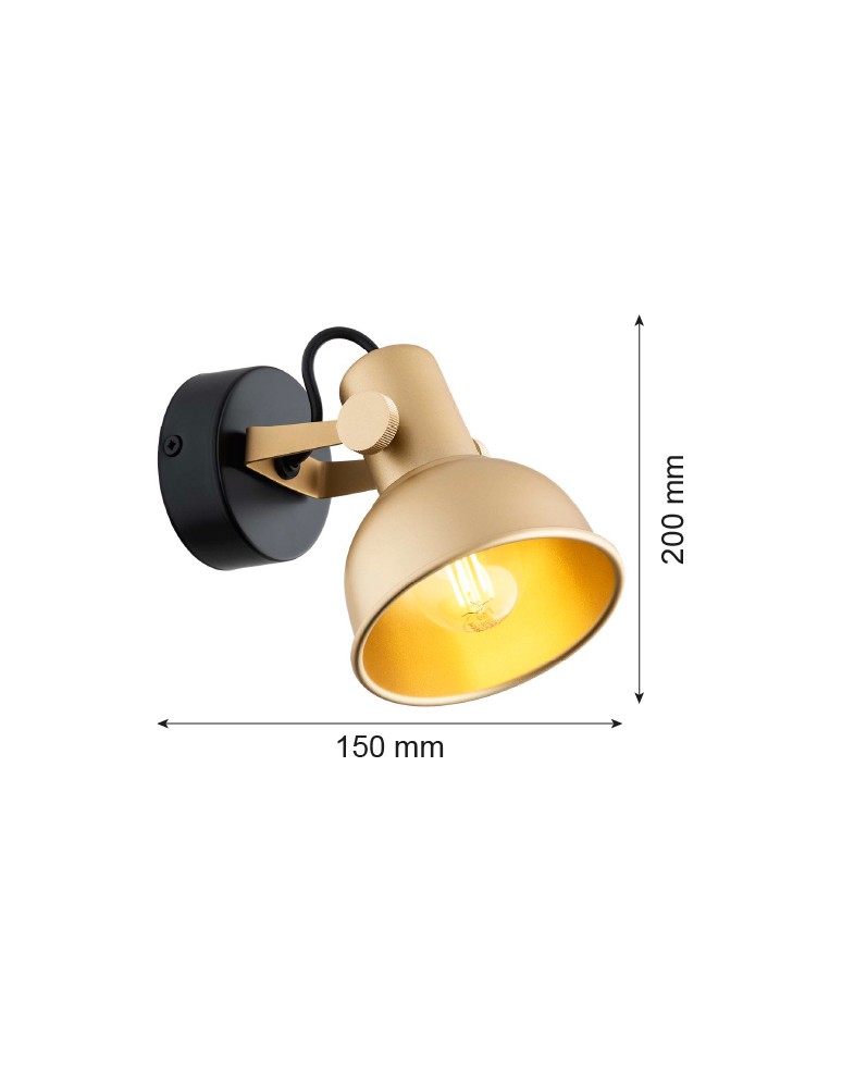 Gold wall lamps - Argon LENORA wall lamp / plafond 1 pł. 1x7W (max) gold black 8248 - product kolory-swiatla.pl 5