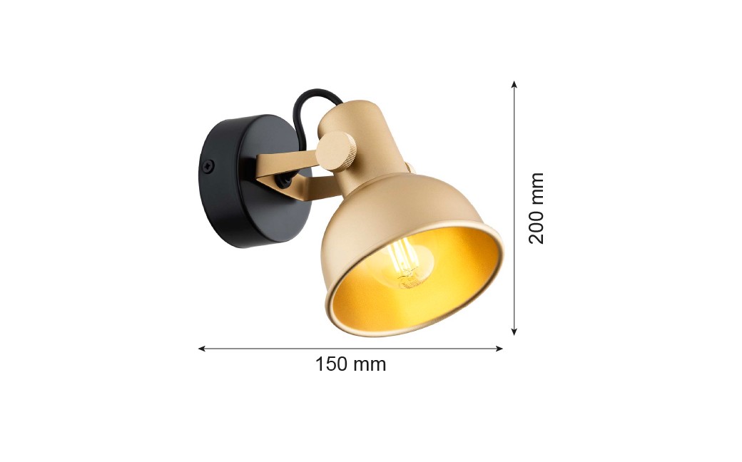 Argon LENORA kinkiet / plafon 1 pł. 1x7W (max) złoty czarny 8248