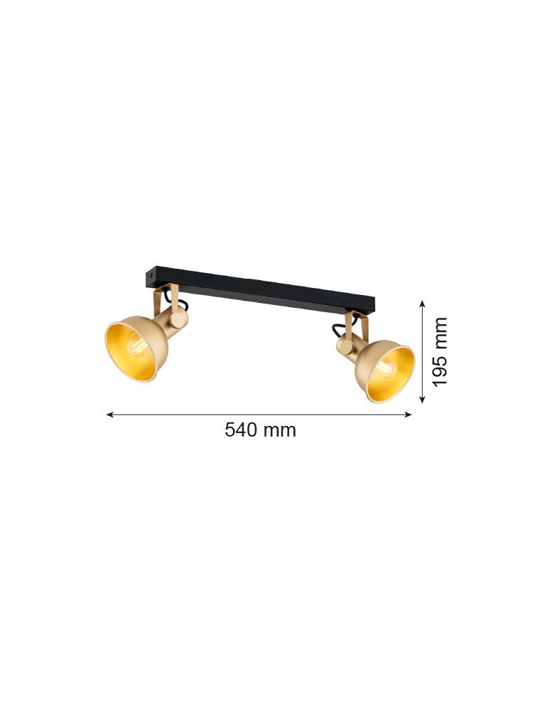 Spotlight ceiling lamps - Argon LENORA 2 fl. plafond 2x7W (max) gold black 7144 - product kolory-swiatla.pl 6