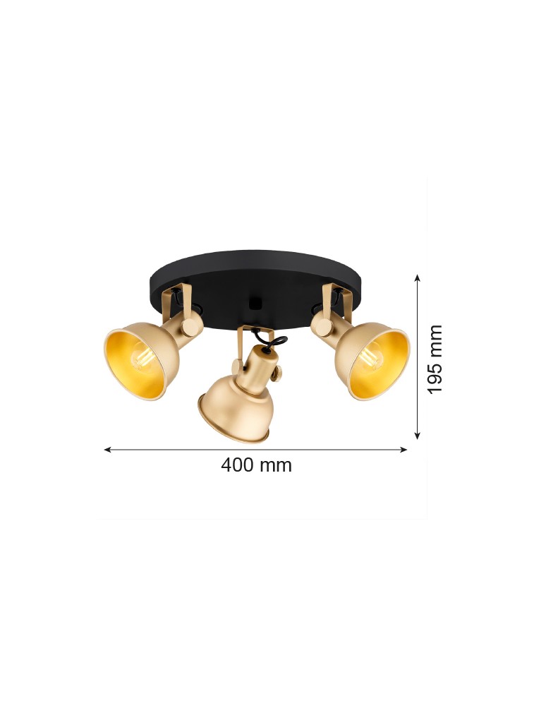 Spotlight ceiling lamps - Argon LENORA plafond 3 fl. 3x7W (max) gold black 6243 - product kolory-swiatla.pl 3