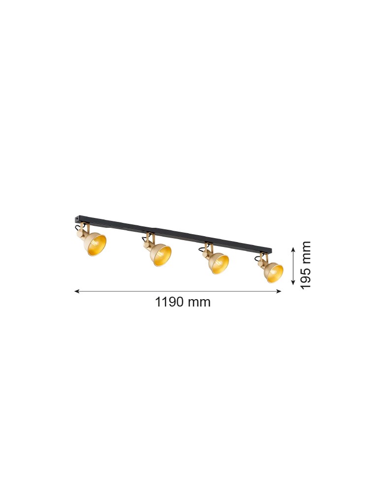 Spotlight ceiling lamps - Argon LENORA plafond 4 fl. 4x7W (max) gold black 1801 - product kolory-swiatla.pl 5