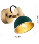 Green wall lamps - Argon LENORA wall lamp / plafond 1 pł. 1x7W (max) green gold 8247 - product 5