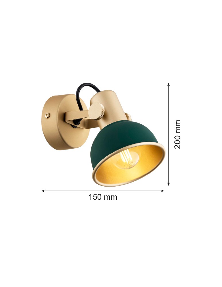 Green wall lamps - Argon LENORA wall lamp / plafond 1 pł. 1x7W (max) green gold 8247 - product kolory-swiatla.pl 5