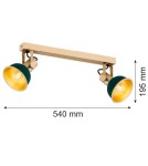 Spotlight ceiling lamps - Argon LENORA 2 fl. plafond 2x7W (max) green gold 7143 - product 6