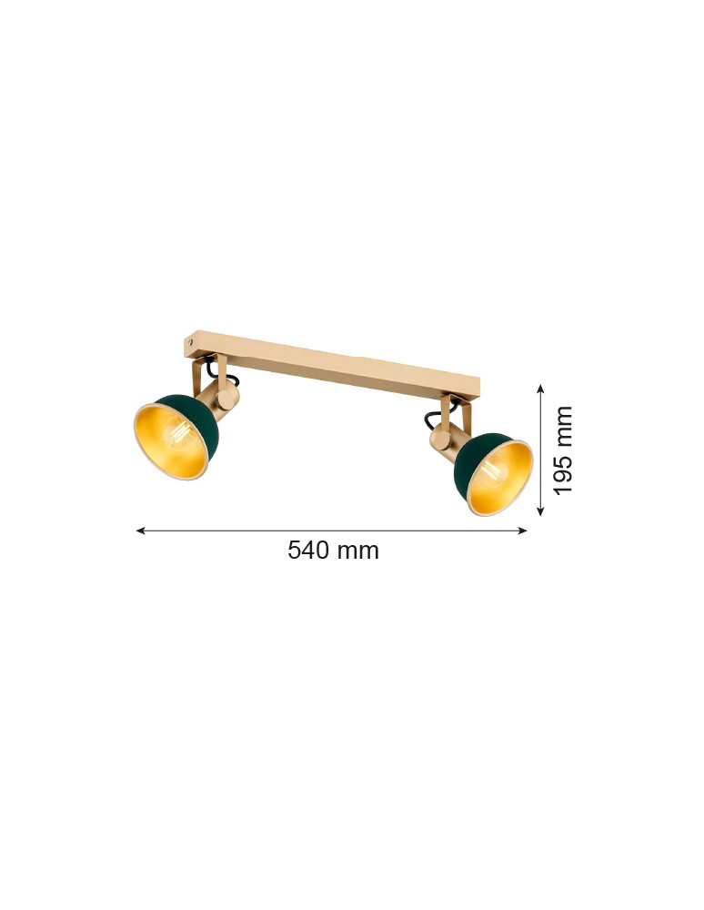 Spotlight ceiling lamps - Argon LENORA 2 fl. plafond 2x7W (max) green gold 7143 - product kolory-swiatla.pl 6