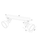 Spotlight ceiling lamps - Argon LENORA 2 fl. plafond 2x7W (max) green gold 7143 - product 7