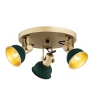 Spotlight ceiling lamps - Argon LENORA plafond 3 fl. 3x7W (max) green gold 6242 - product 1