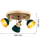 Spotlight ceiling lamps - Argon LENORA plafond 3 fl. 3x7W (max) green gold 6242 - product 3