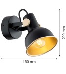 Loft wall lamps - industrial - Argon LENORA wall lamp / plafond 1 pł. 1x7W (max) black gold 8246 - product 5