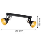 Spotlight ceiling lamps - Argon LENORA 2 fl. plafond 2x7W (max) black gold 7142 - product 6