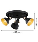 Spotlight ceiling lamps - Argon LENORA plafond 3 fl. 3x7W (max) black gold 6241 - product 3