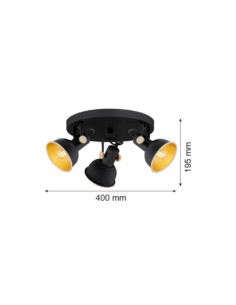 Spotlight ceiling lamps - Argon LENORA plafond 3 fl. 3x7W (max) black gold 6241 - product kolory-swiatla.pl 3