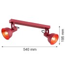 Spotlight ceiling lamps - Argon LENORA 2 fl. plafond 2x7W (max) red 7173 - product 3