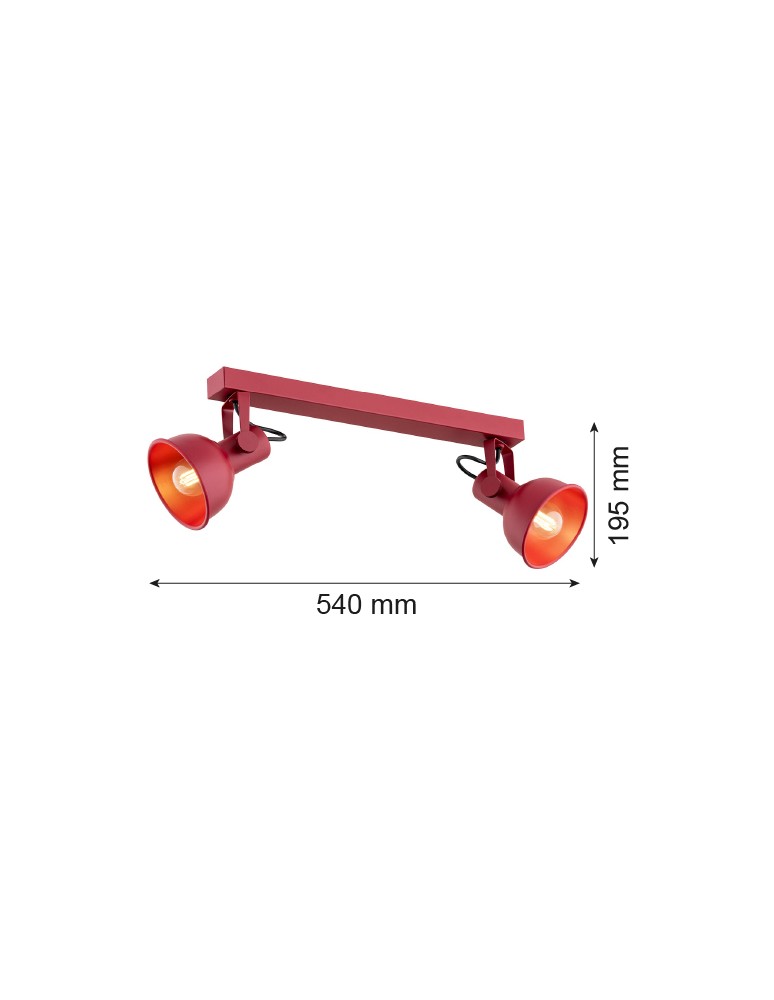 Spotlight ceiling lamps - Argon LENORA 2 fl. plafond 2x7W (max) red 7173 - product kolory-swiatla.pl 3