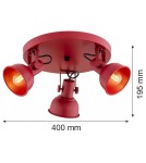 Spotlight ceiling lamps - Argon LENORA plafond 3 fl. 3x7W (max) red 6264 - product 3