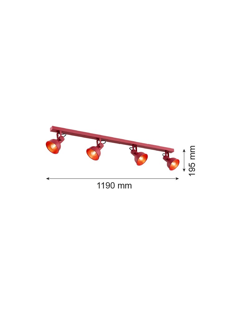 Spotlight ceiling lamps - Argon LENORA plafond 4 fl. 4x7W (max) red 1818 - product kolory-swiatla.pl 3