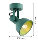 Green wall lamps - Argon LENORA wall lamp / plafond 1 pł. 1x7W (max) green 8299 - product 3