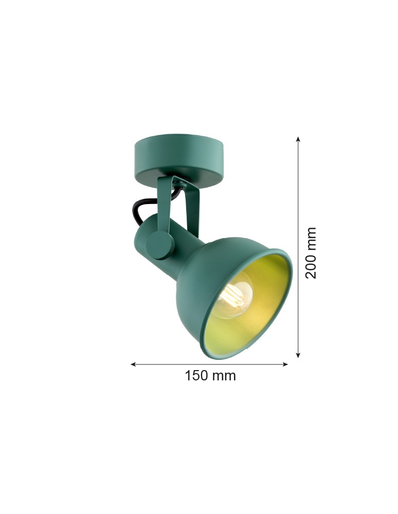 Green wall lamps - Argon LENORA wall lamp / plafond 1 pł. 1x7W (max) green 8299 - product kolory-swiatla.pl 3