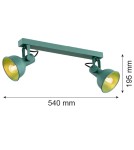 Spotlight ceiling lamps - Argon LENORA 2 fl. plafond 2x7W (max) green 7174 - product 3