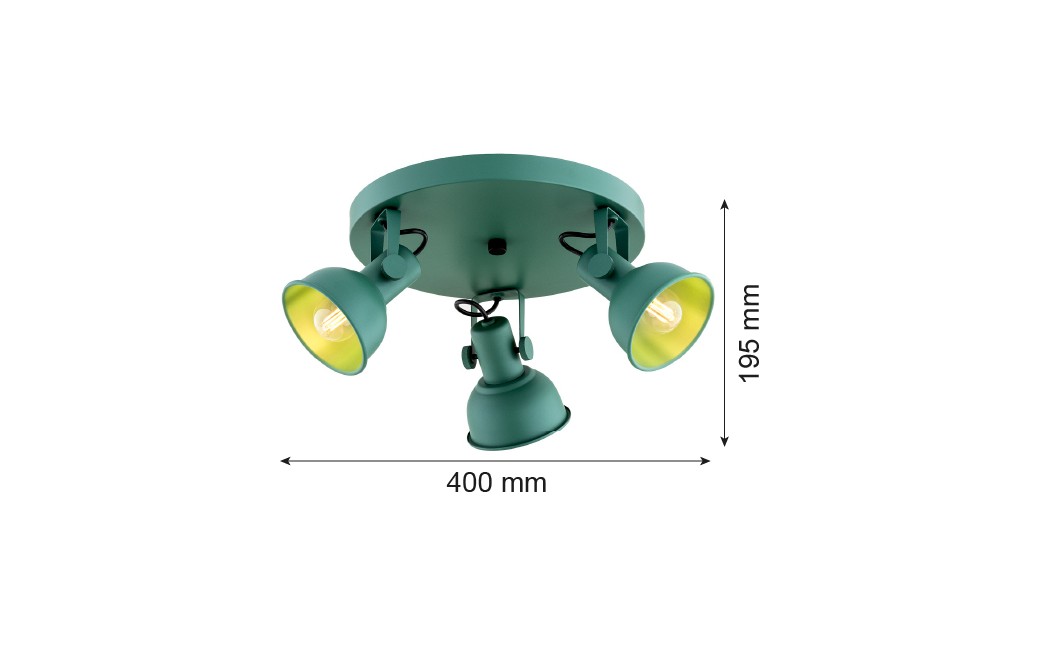Argon LENORA plafon 3 pł. 3x7W (max) zielony 6265
