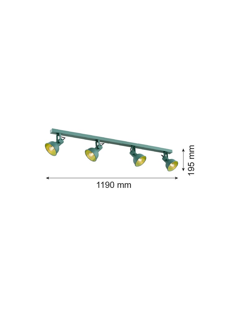 Spotlight ceiling lamps - Argon LENORA plafond 4 fl. 4x7W (max) green 1819 - product kolory-swiatla.pl 3