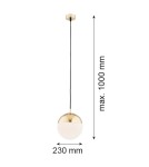 Single pendant lamps - Argon LIVIA 1 fl. pendant lamp larger 1x15W (max) opal mat IP44 brass 4029 - product 2