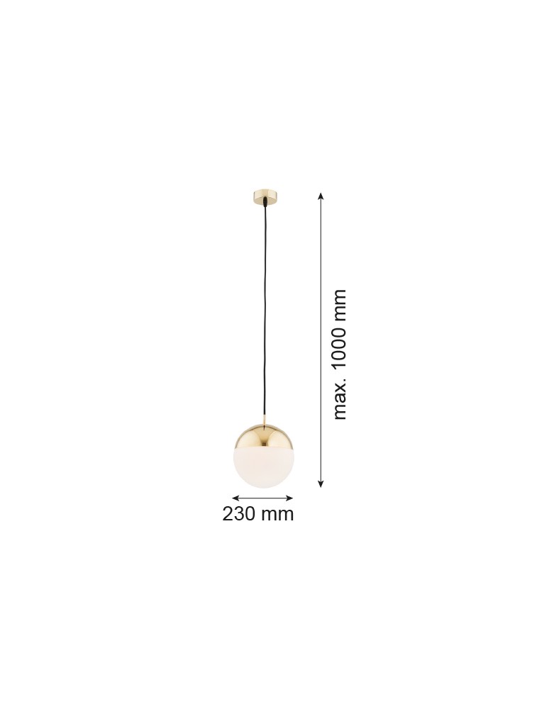 Single pendant lamps - Argon LIVIA 1 fl. pendant lamp larger 1x15W (max) opal mat IP44 brass 4029 - product kolory-swiatla.pl 2