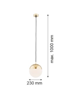 Argon LIVIA lampa wisząca 1 pł. większa 1x15W (max) opal mat IP44 mosiądz 4029 - produkt 2