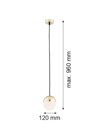 Argon LIVIA 1 fl. pendant lamp smaller 1x7W (max) opal matt IP44 brass 4031 - product 2