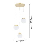 Argon LIVIA lampa wisząca 3 pł. 3x7W (max) opal mat IP44 mosiądz 1416