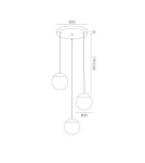 Argon LIVIA lampa wisząca 3 pł. 3x7W (max) opal mat IP44 mosiądz 1416