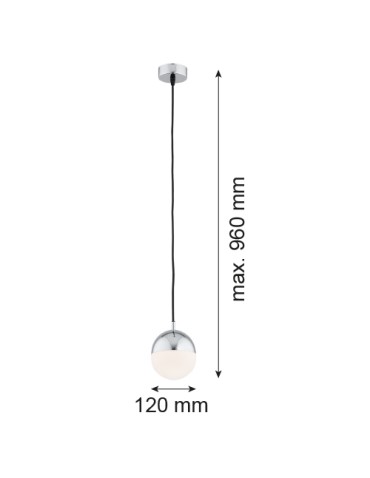 Argon LIVIA lampa wisząca 1 pł. mniejsza 1x7W (max) opal mat IP44 chrom 4032 - produkt 2