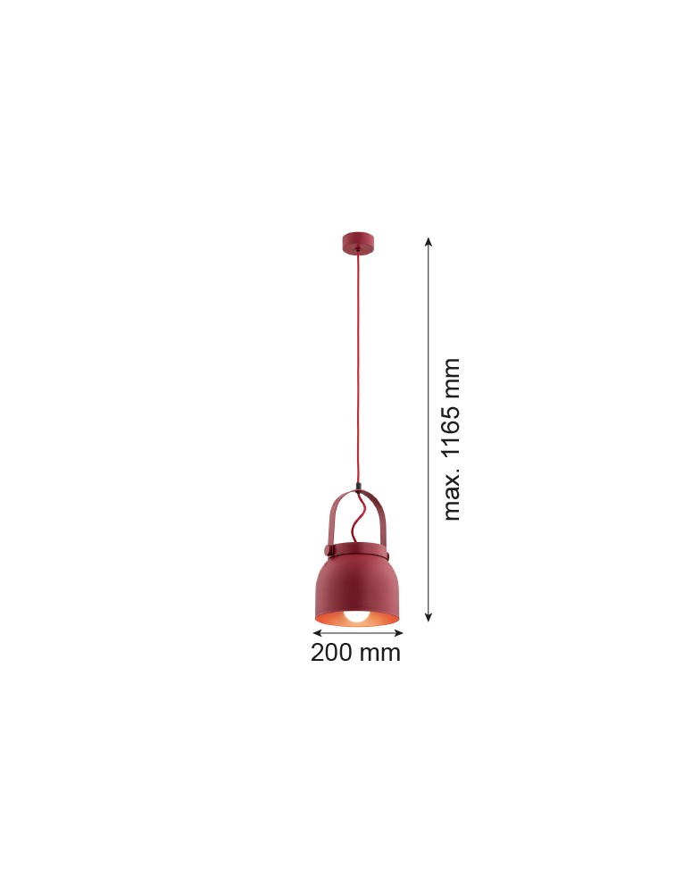Industrial pendant lamps - Argon LOGAN pendant lamp 1 pł. 1x15W (max) red 8282 - product kolory-swiatla.pl 4
