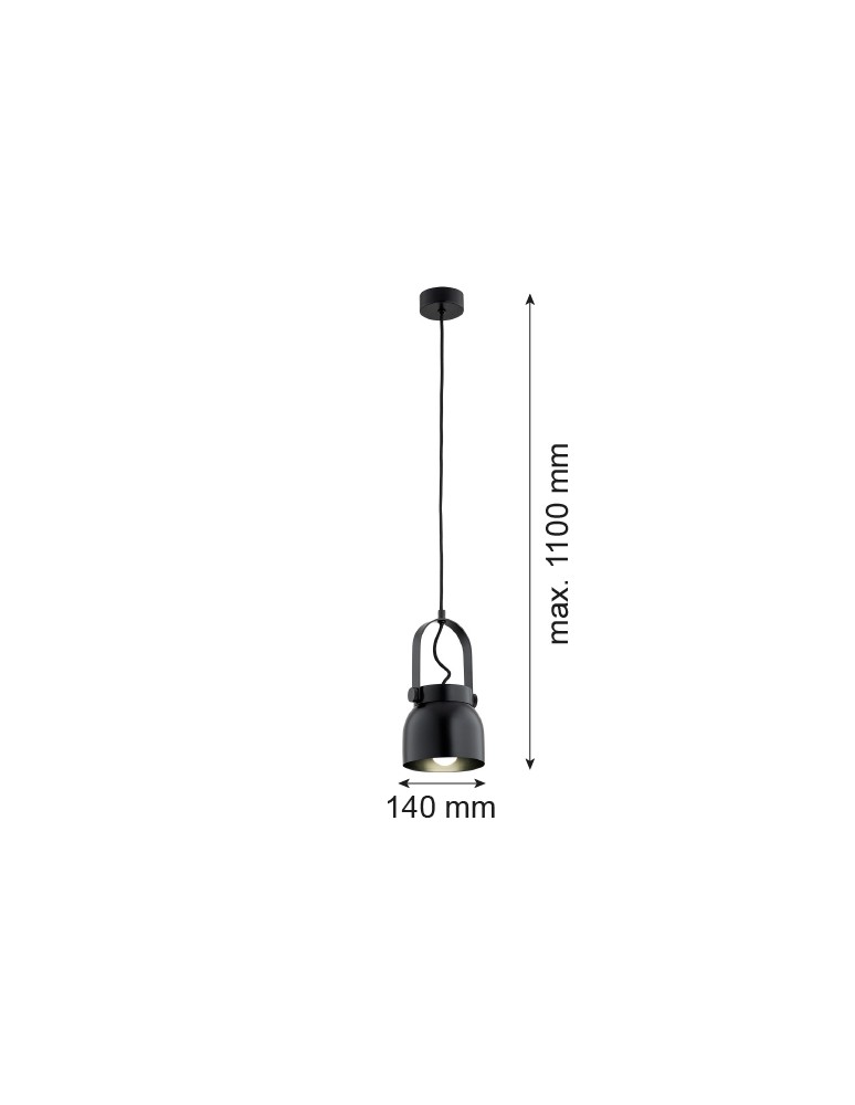 Industrial pendant lamps - Argon LOGAN pendant lamp 1 fl., smaller 1x15W (max) black 8291 - product kolory-swiatla.pl 4