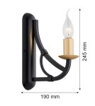 Chandelier wall lamps - Argon LORENZO wall lamp 1 pł. 1x7W (max) black gold 8355 - product 3
